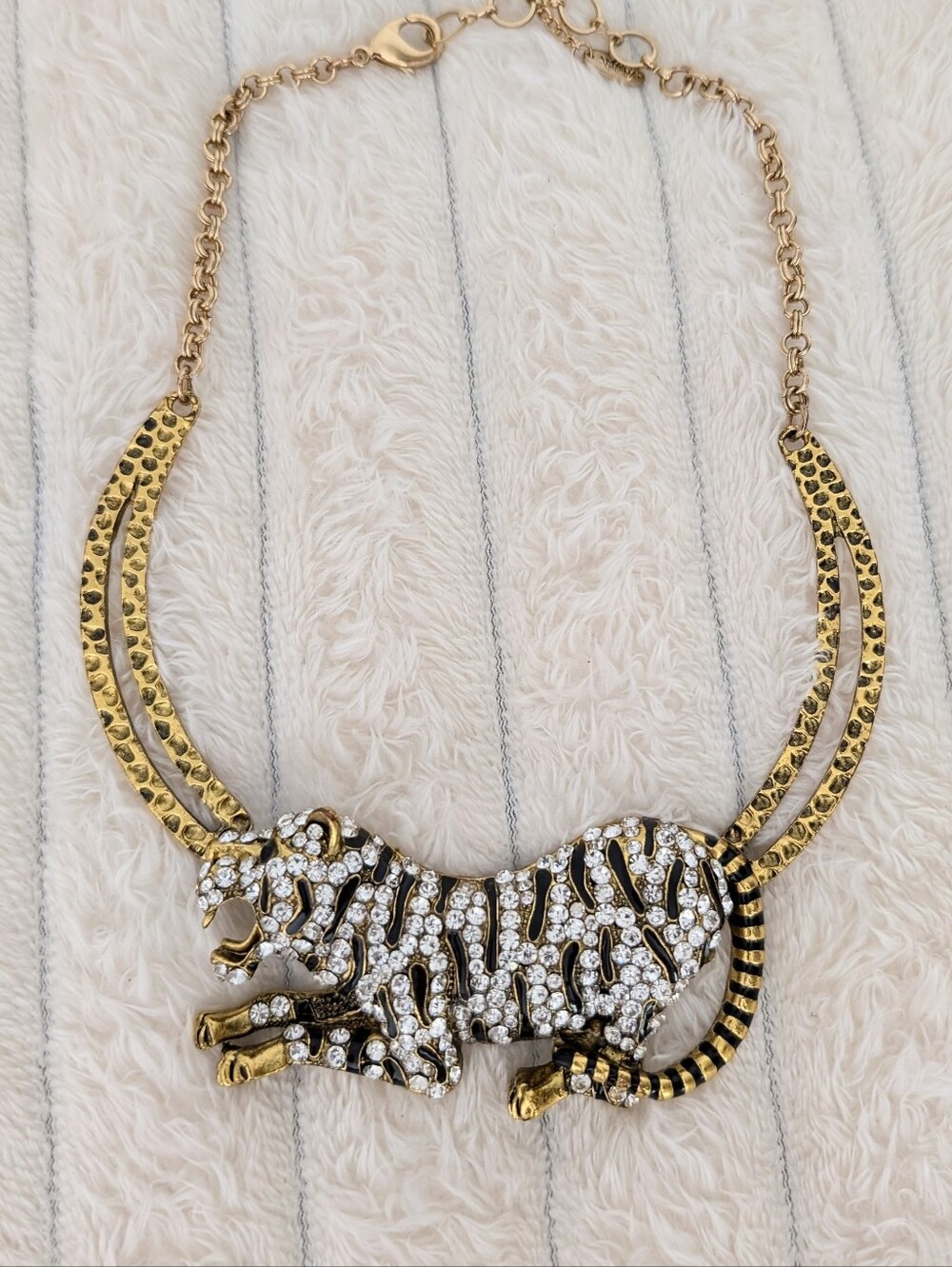 Amrita Singh Tiger Statement Necklace Brass & Crystal